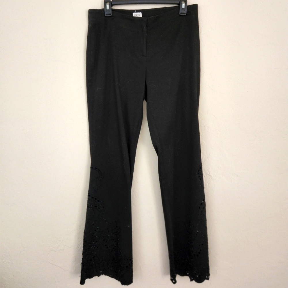 Vintage Cache beaded cut-out flare pants 8